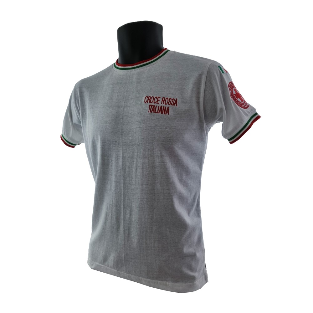 T-Shirt Croce Rossa Italiana bianca in cotone