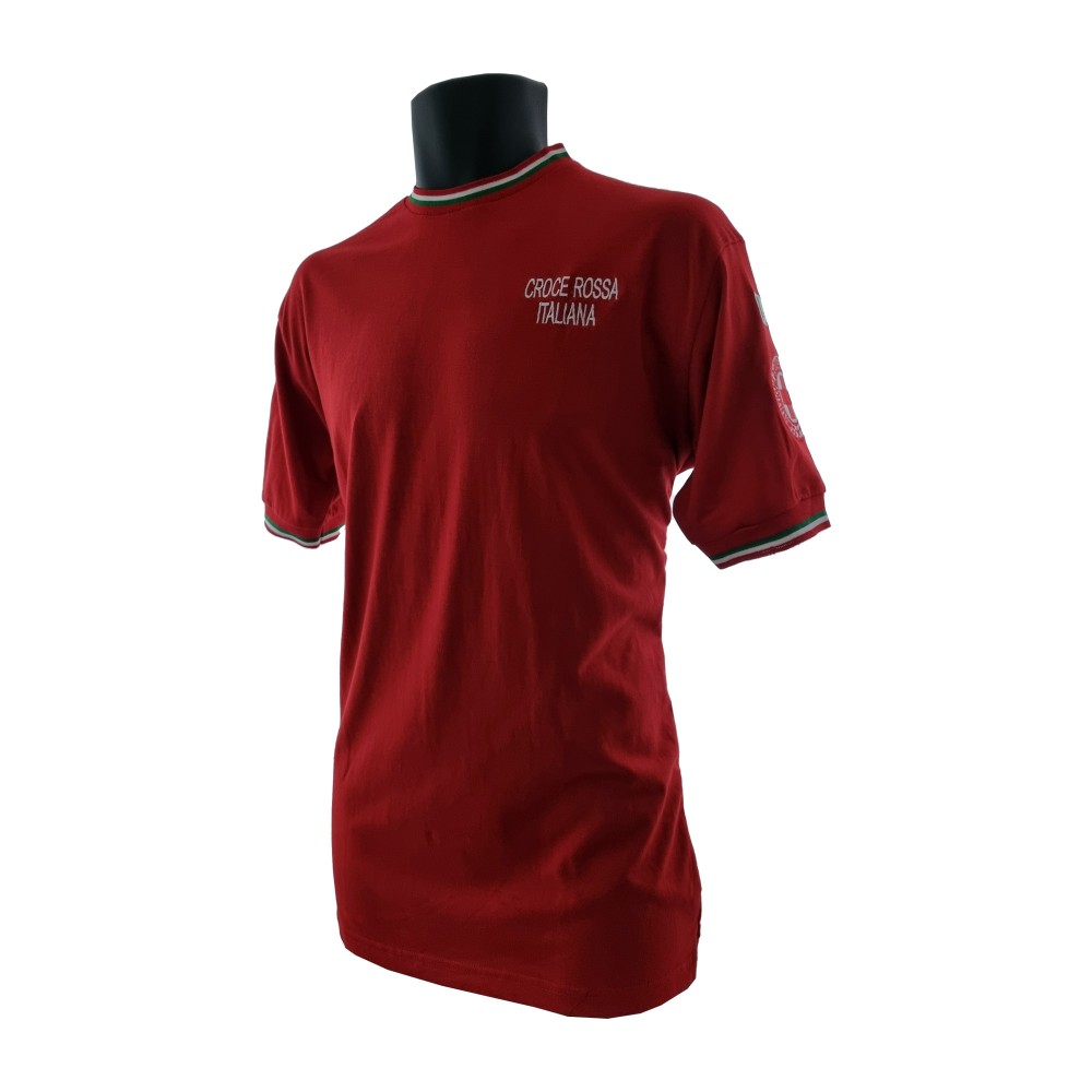 T-Shirt Croce Rossa Italiana rossa in cotone