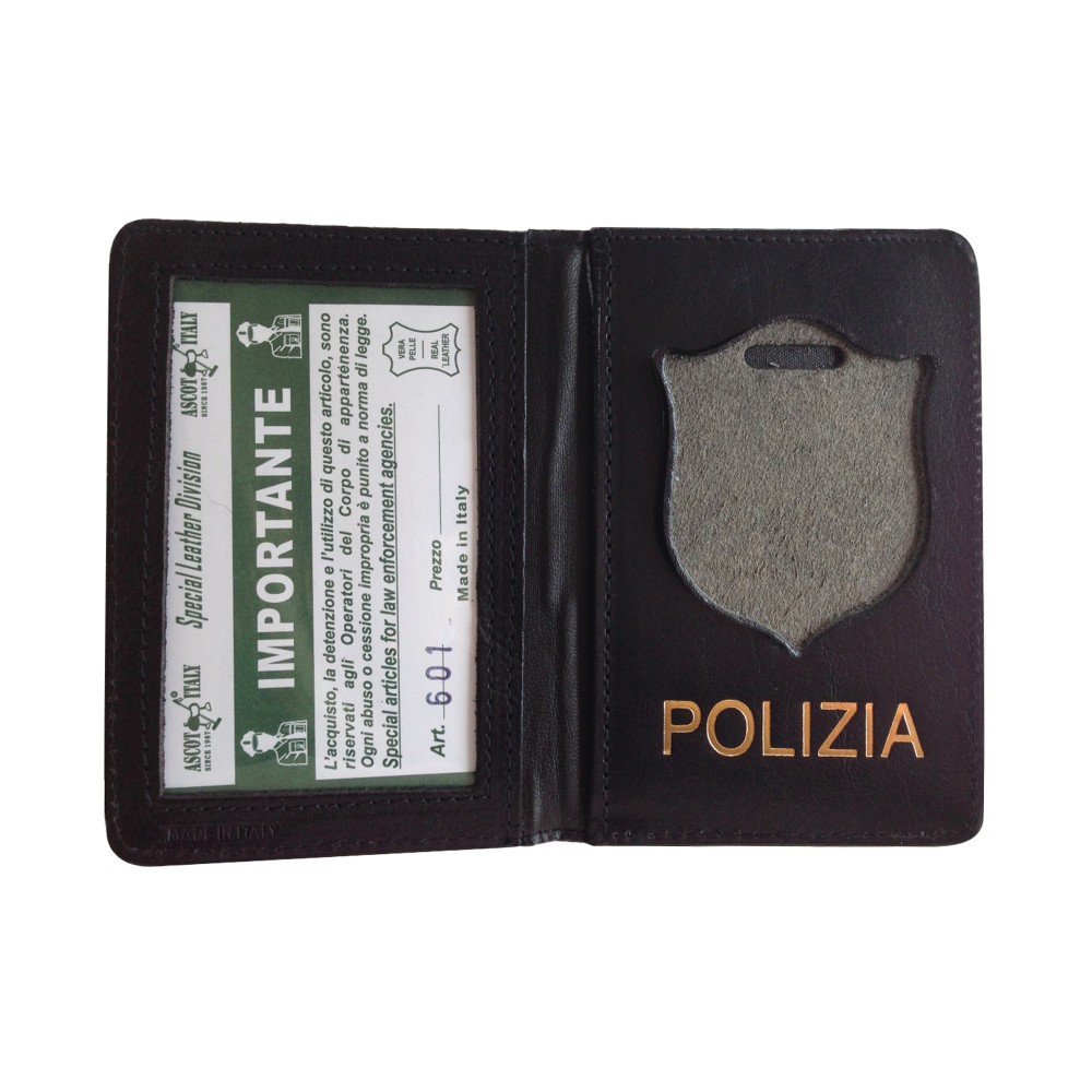 Ascot Portafoglio Polizia 601 verticale in pelle