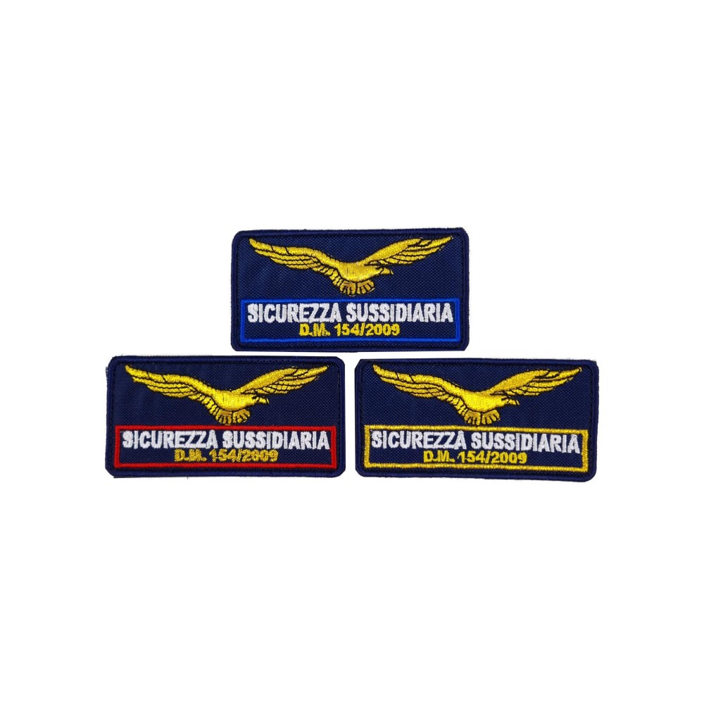 Patch Sicurezza Sussidiaria Guardia Giurata ricamata